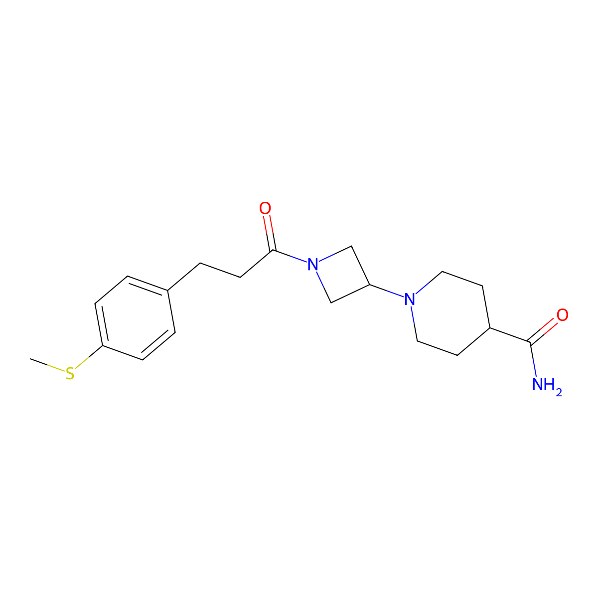 1-(1-(3-(4-(Methylthio)phenyl)propanoyl)azetidin-3-yl)piperidine-4-carboxamide molecular structure, CAS 2034529-16-1