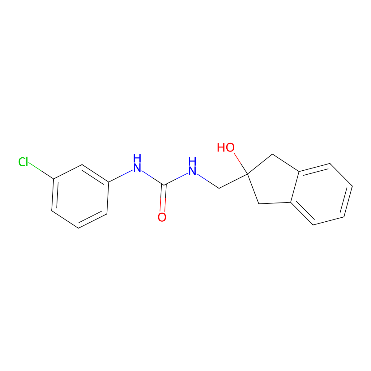1-(3-chlorophenyl)-3-[(2-hydroxy-2,3-dihydro-1H-inden-2-yl)methyl]urea molecular structure, CAS 2034529-20-7