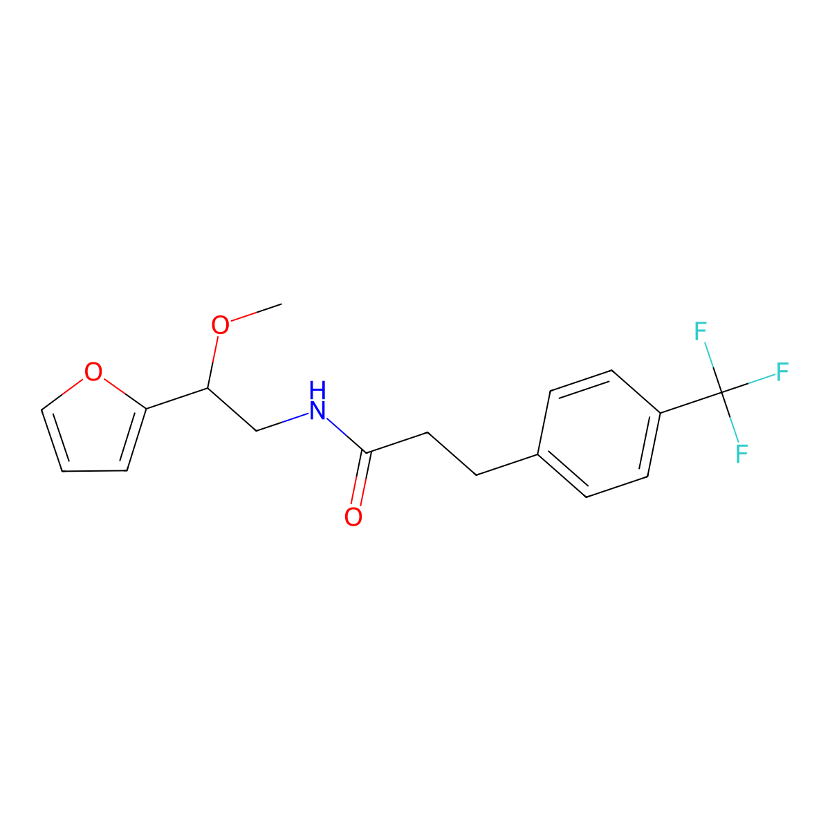 N-[2-(furan-2-yl)-2-methoxyethyl]-3-[4-(trifluoromethyl)phenyl]propanamide molecular structure, CAS 2034529-34-3