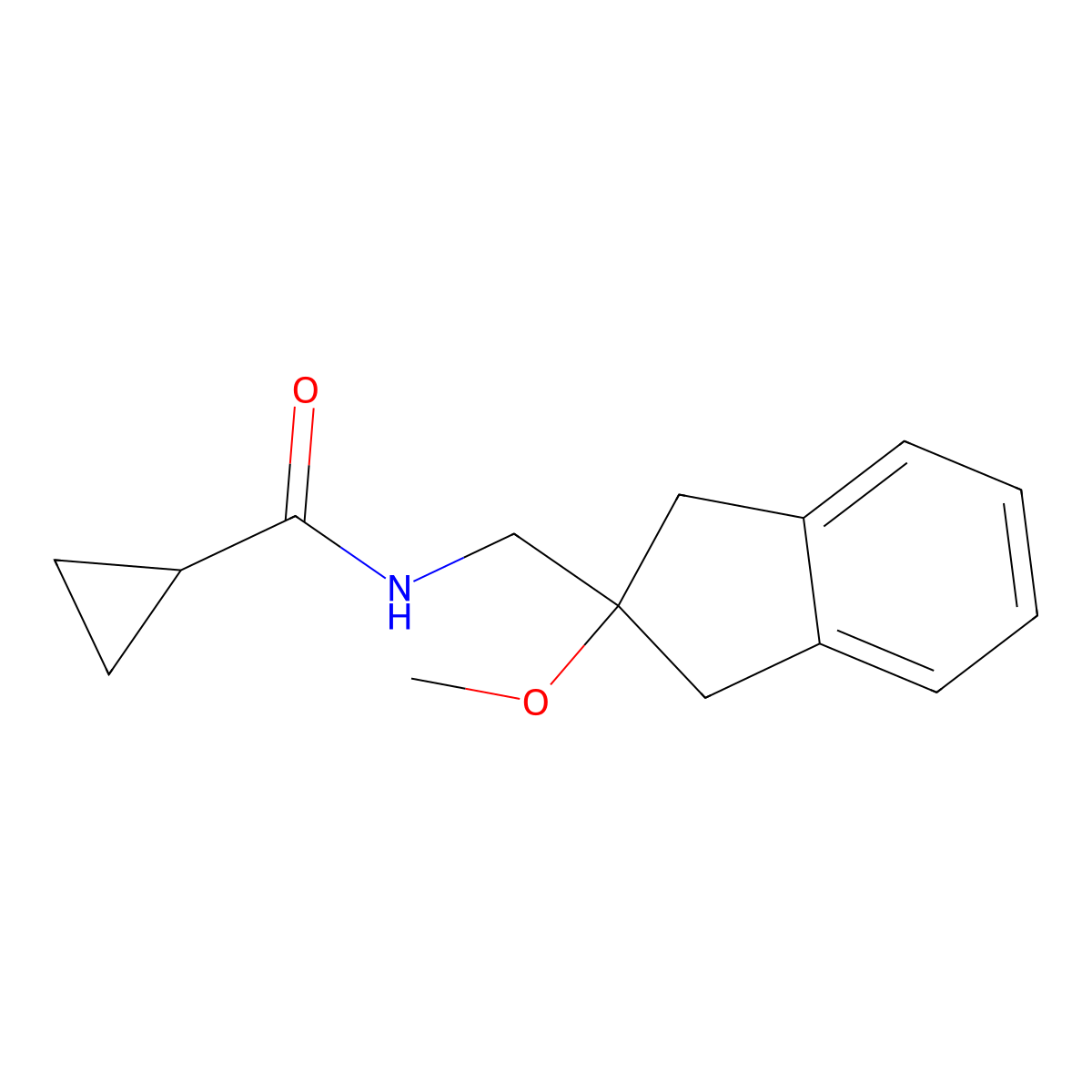 N-[(2-methoxy-2,3-dihydro-1H-inden-2-yl)methyl]cyclopropanecarboxamide molecular structure, CAS 2034529-36-5