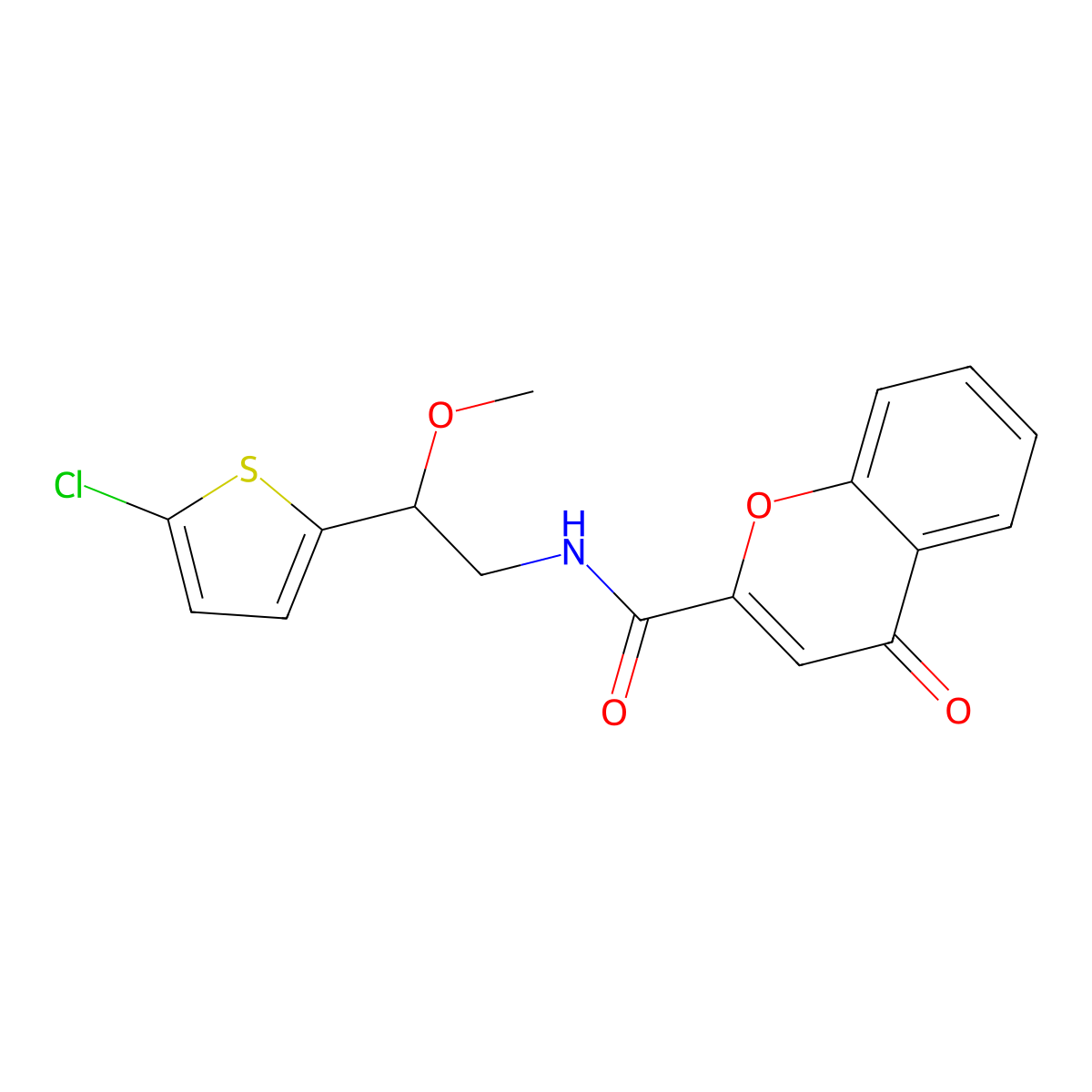 N-[2-(5-chlorothiophen-2-yl)-2-methoxyethyl]-4-oxo-4H-chromene-2-carboxamide molecular structure, CAS 2034529-38-7
