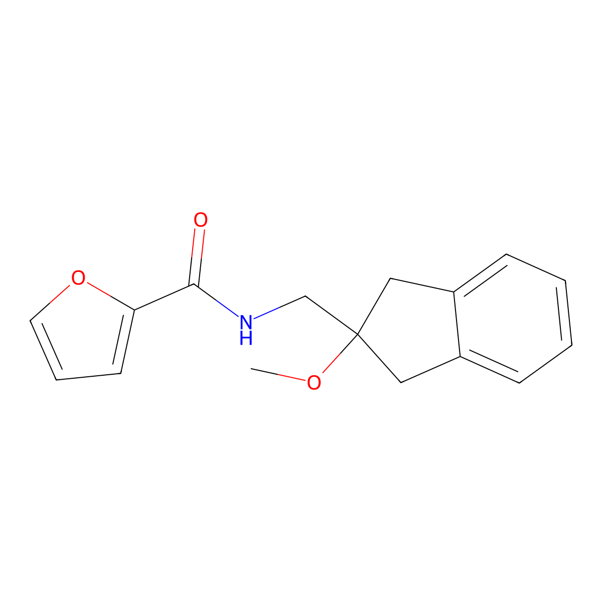 N-[(2-methoxy-2,3-dihydro-1H-inden-2-yl)methyl]furan-2-carboxamide molecular structure, CAS 2034529-40-1