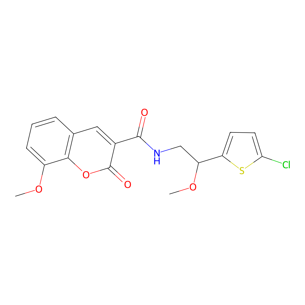 N-[2-(5-chlorothiophen-2-yl)-2-methoxyethyl]-8-methoxy-2-oxo-2H-chromene-3-carboxamide molecular structure, CAS 2034529-44-5