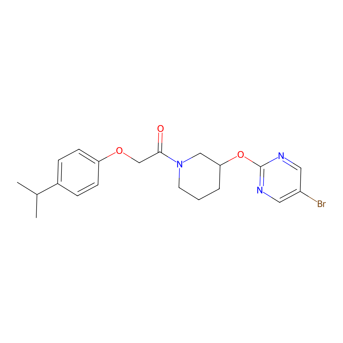 1-(3-((5-Bromopyrimidin-2-yl)oxy)piperidin-1-yl)-2-(4-isopropylphenoxy)ethanone molecular structure, CAS 2034529-49-0