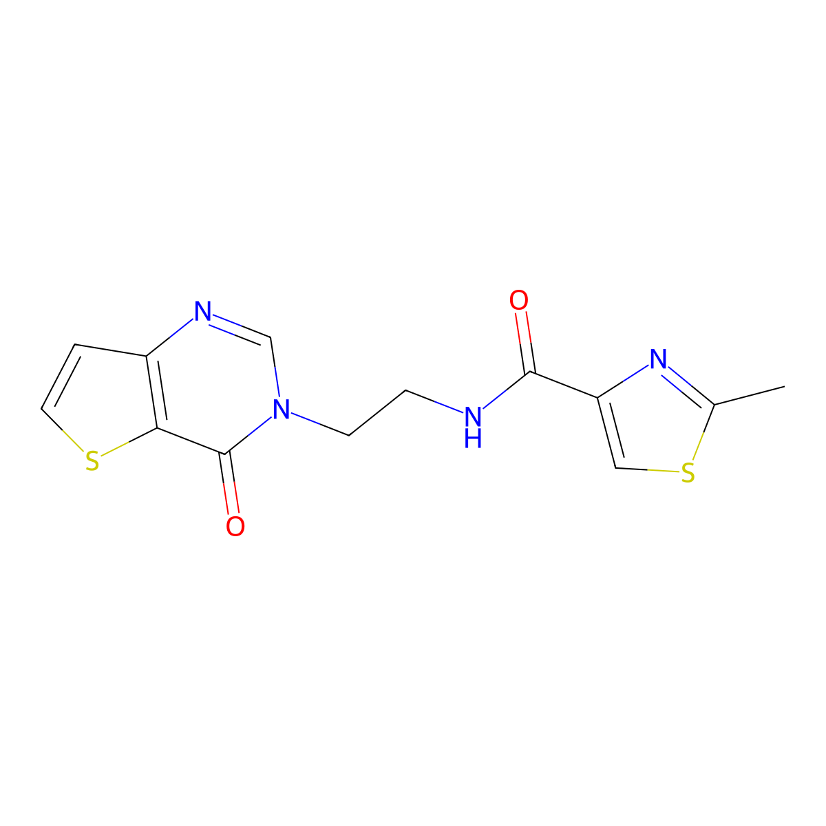 2-methyl-N-(2-(4-oxothieno[3,2-d]pyrimidin-3(4H)-yl)ethyl)thiazole-4-carboxamide molecular structure, CAS 2034529-60-5