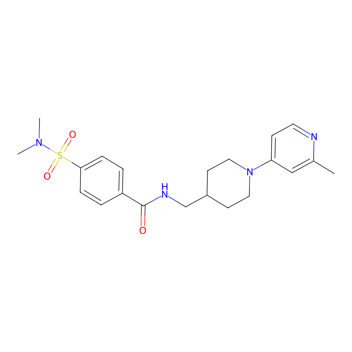 4-(N,N-dimethylsulfamoyl)-N-((1-(2-methylpyridin-4-yl)piperidin-4-yl)methyl)benzamide molecular structure, CAS 2034529-66-1