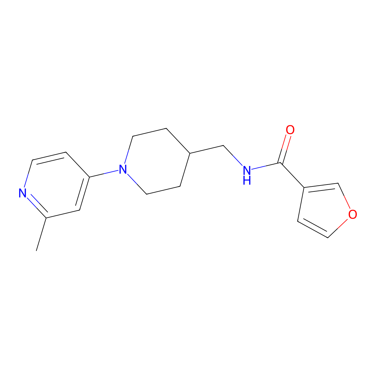 N-{[1-(2-methylpyridin-4-yl)piperidin-4-yl]methyl}furan-3-carboxamide molecular structure, CAS 2034529-72-9
