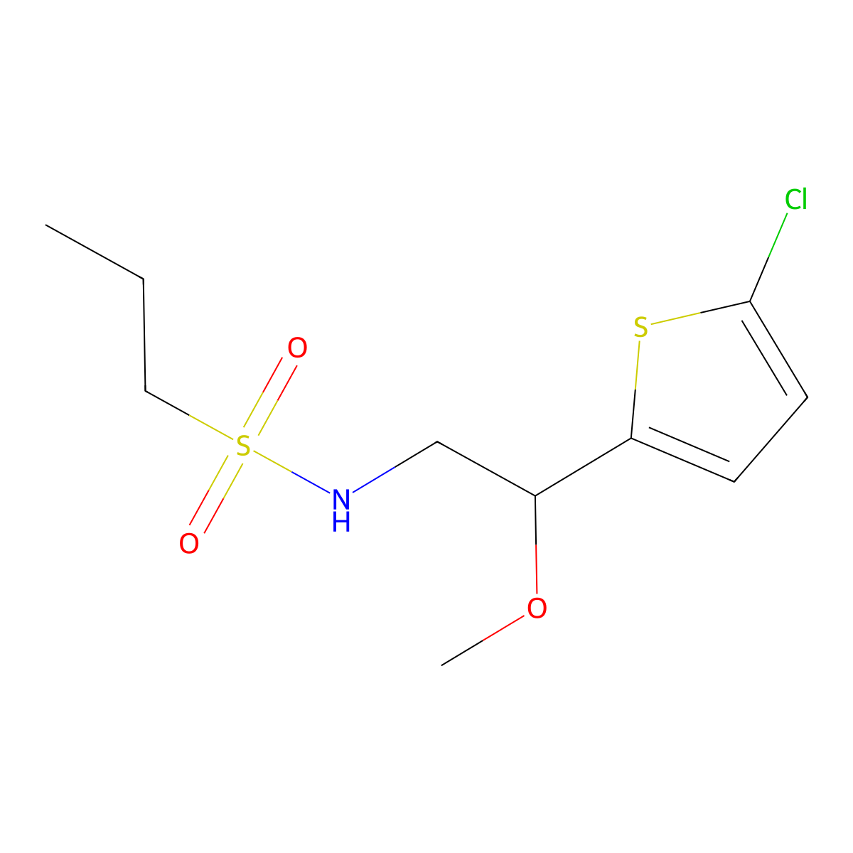N-[2-(5-chlorothiophen-2-yl)-2-methoxyethyl]propane-1-sulfonamide molecular structure, CAS 2034529-79-6