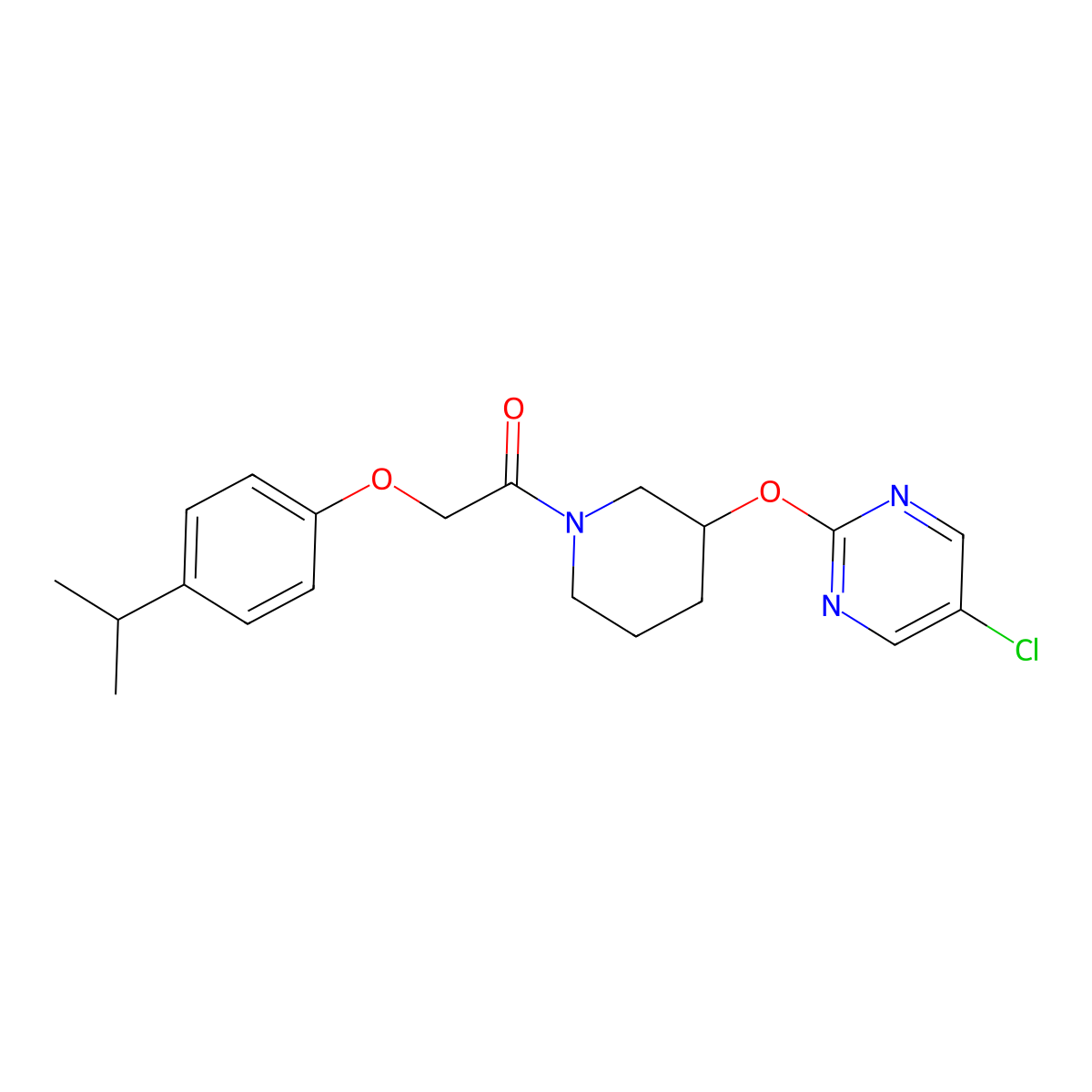 1-(3-((5-Chloropyrimidin-2-yl)oxy)piperidin-1-yl)-2-(4-isopropylphenoxy)ethanone molecular structure, CAS 2034529-90-1
