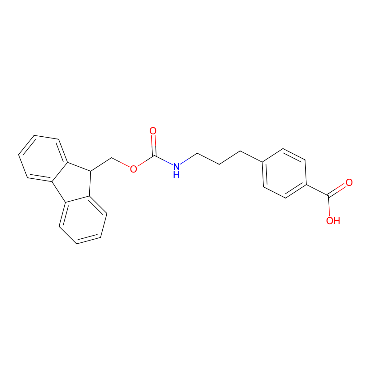 4-[3-({[(9H-fluoren-9-yl)methoxy]carbonyl}amino)propyl]benzoic acid molecular structure, CAS 203453-84-3