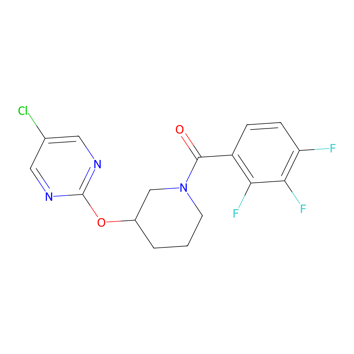 (3-((5-Chloropyrimidin-2-yl)oxy)piperidin-1-yl)(2,3,4-trifluorophenyl)methanone molecular structure, CAS 2034530-00-0