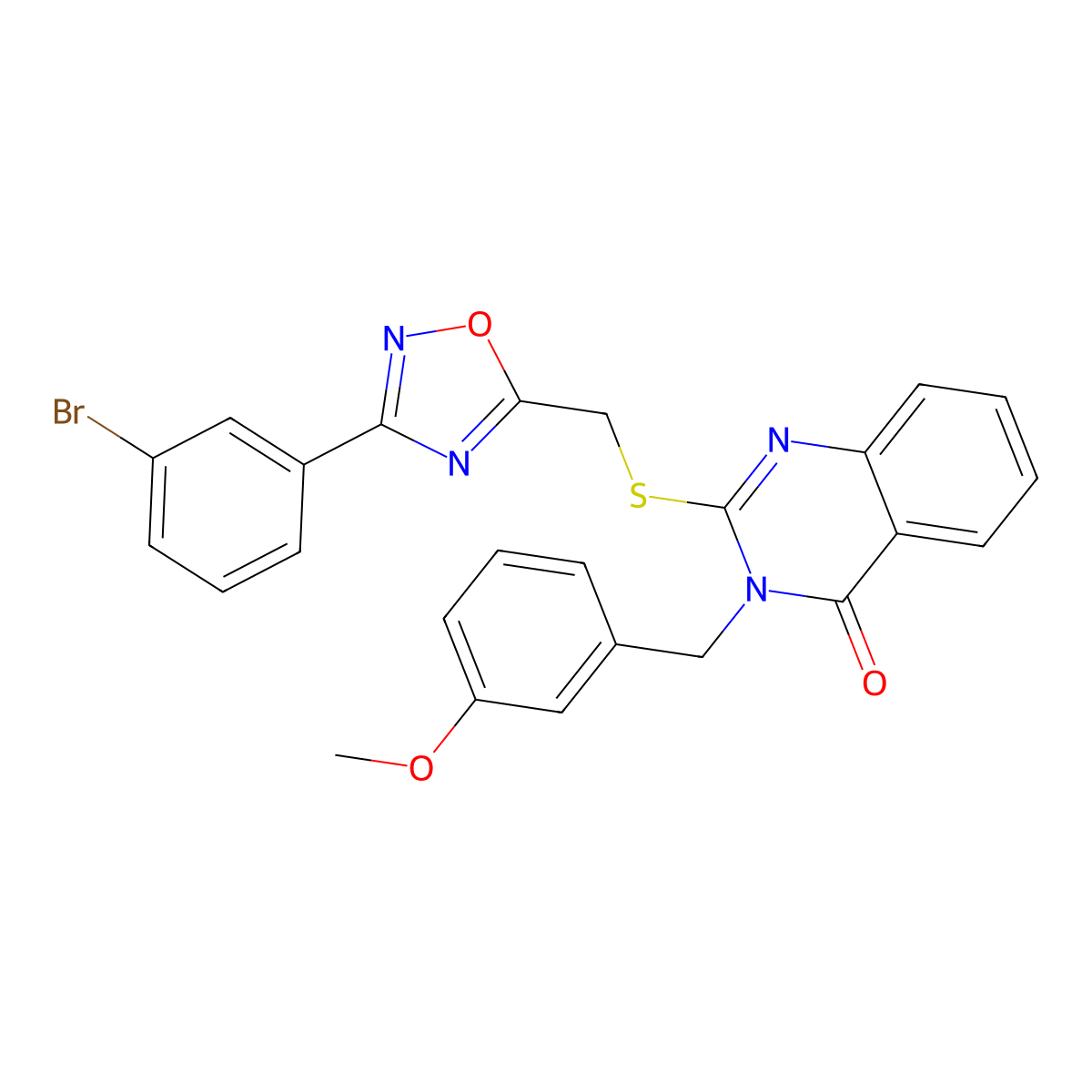 2-(((3-(3-bromophenyl)-1,2,4-oxadiazol-5-yl)methyl)thio)-3-(3-methoxybenzyl)quinazolin-4(3H)-one molecular structure, CAS 2034530-03-3