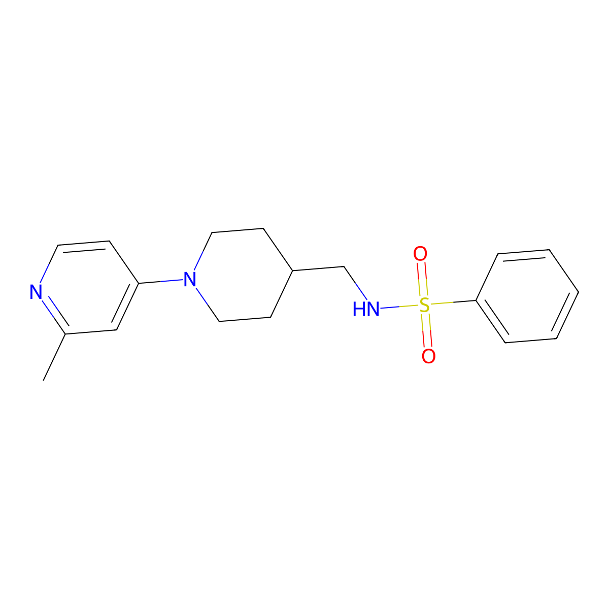 N-{[1-(2-methylpyridin-4-yl)piperidin-4-yl]methyl}benzenesulfonamide molecular structure, CAS 2034530-07-7