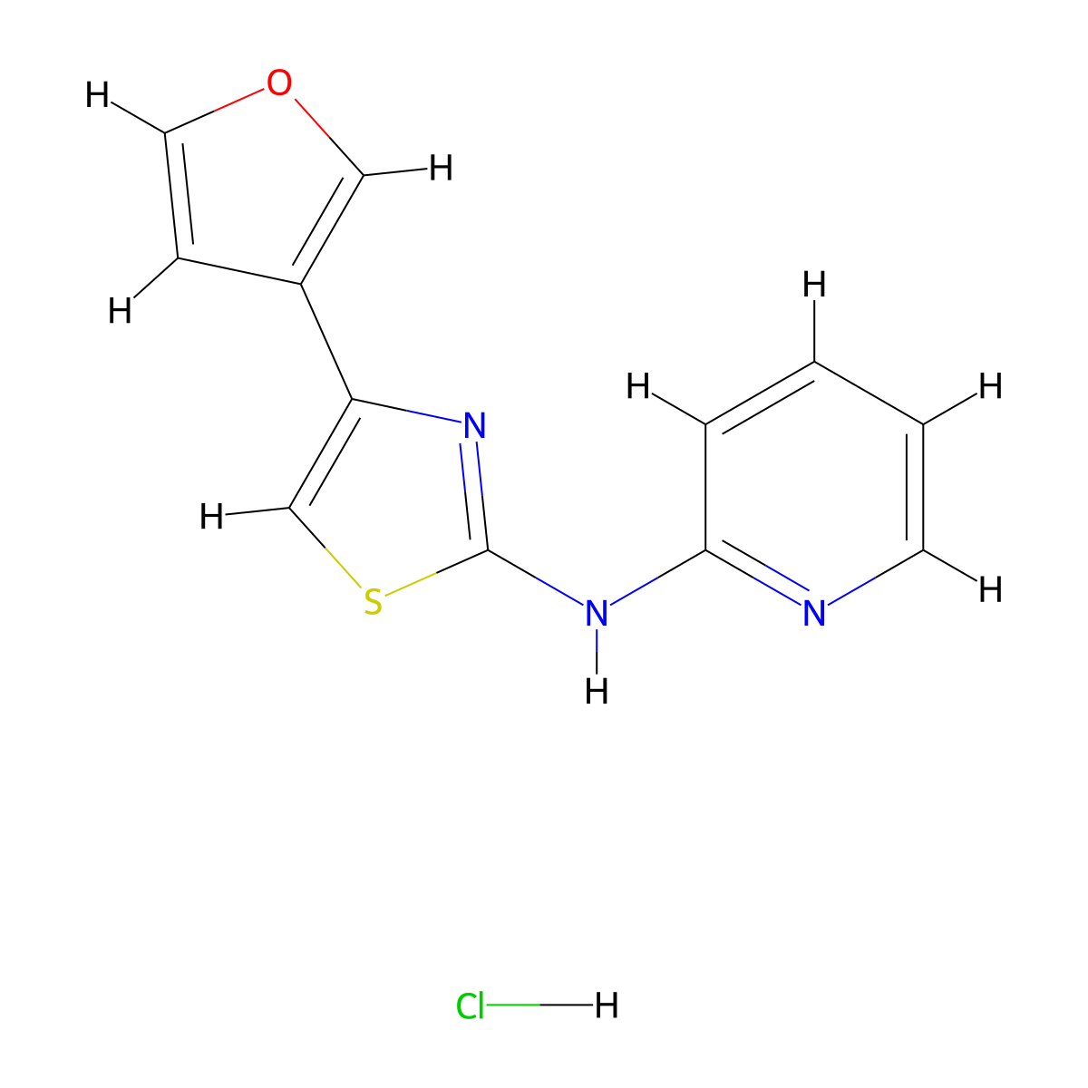 4-(furan-3-yl)-N-(pyridin-2-yl)thiazol-2-amine hydrochloride molecular structure, CAS 2034530-19-1