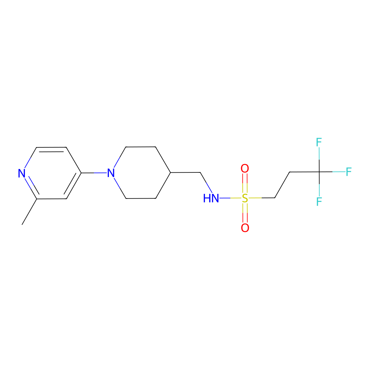 3,3,3-trifluoro-N-{[1-(2-methylpyridin-4-yl)piperidin-4-yl]methyl}propane-1-sulfonamide molecular structure, CAS 2034530-32-8