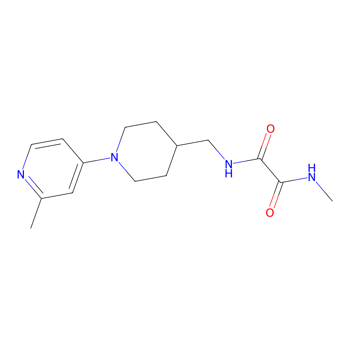 N1-methyl-N2-((1-(2-methylpyridin-4-yl)piperidin-4-yl)methyl)oxalamide molecular structure, CAS 2034530-35-1