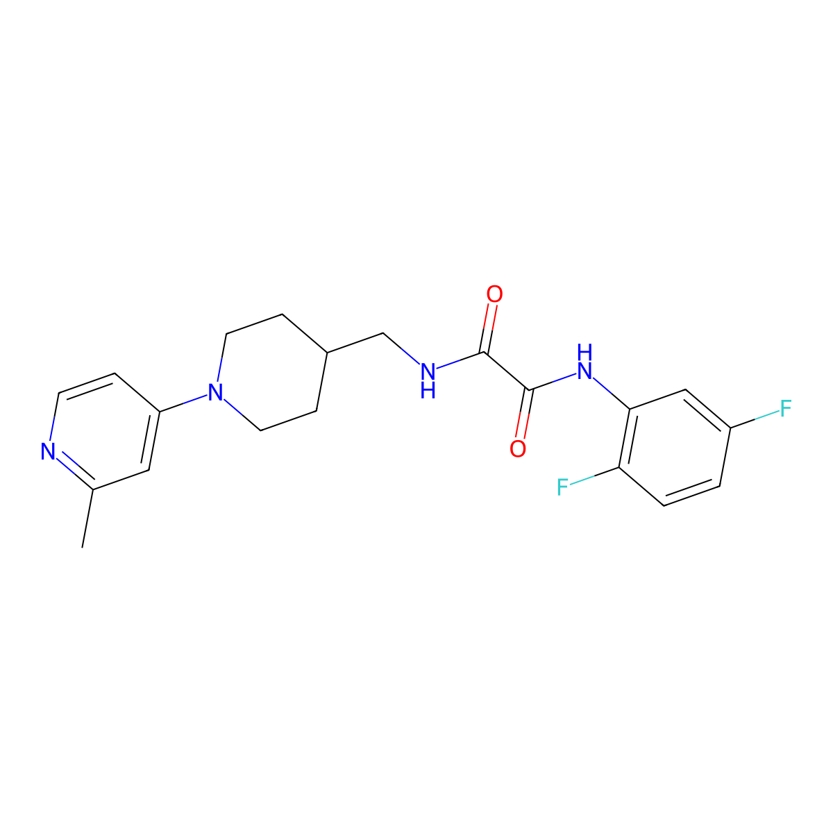 N1-(2,5-difluorophenyl)-N2-((1-(2-methylpyridin-4-yl)piperidin-4-yl)methyl)oxalamide molecular structure, CAS 2034530-41-9