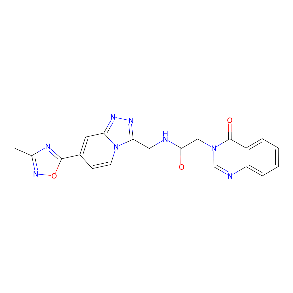 N-((7-(3-methyl-1,2,4-oxadiazol-5-yl)-[1,2,4]triazolo[4,3-a]pyridin-3-yl)methyl)-2-(4-oxoquinazolin-3(4H)-yl)acetamide molecular structure, CAS 2034530-43-1