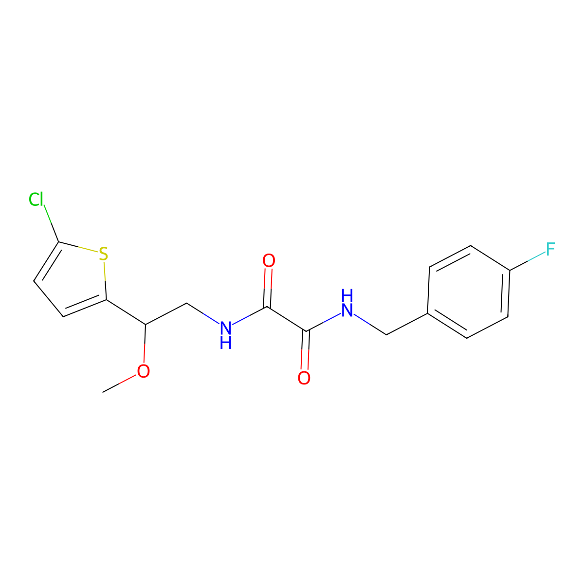 N1-(2-(5-chlorothiophen-2-yl)-2-methoxyethyl)-N2-(4-fluorobenzyl)oxalamide molecular structure, CAS 2034530-51-1