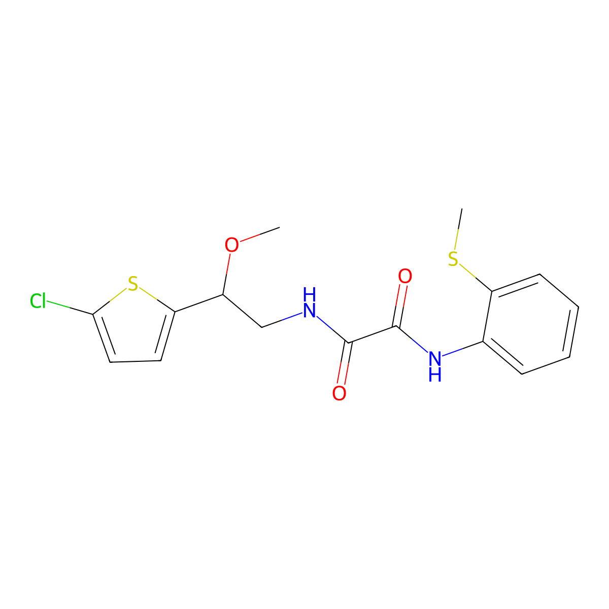 N1-(2-(5-chlorothiophen-2-yl)-2-methoxyethyl)-N2-(2-(methylthio)phenyl)oxalamide molecular structure, CAS 2034530-54-4