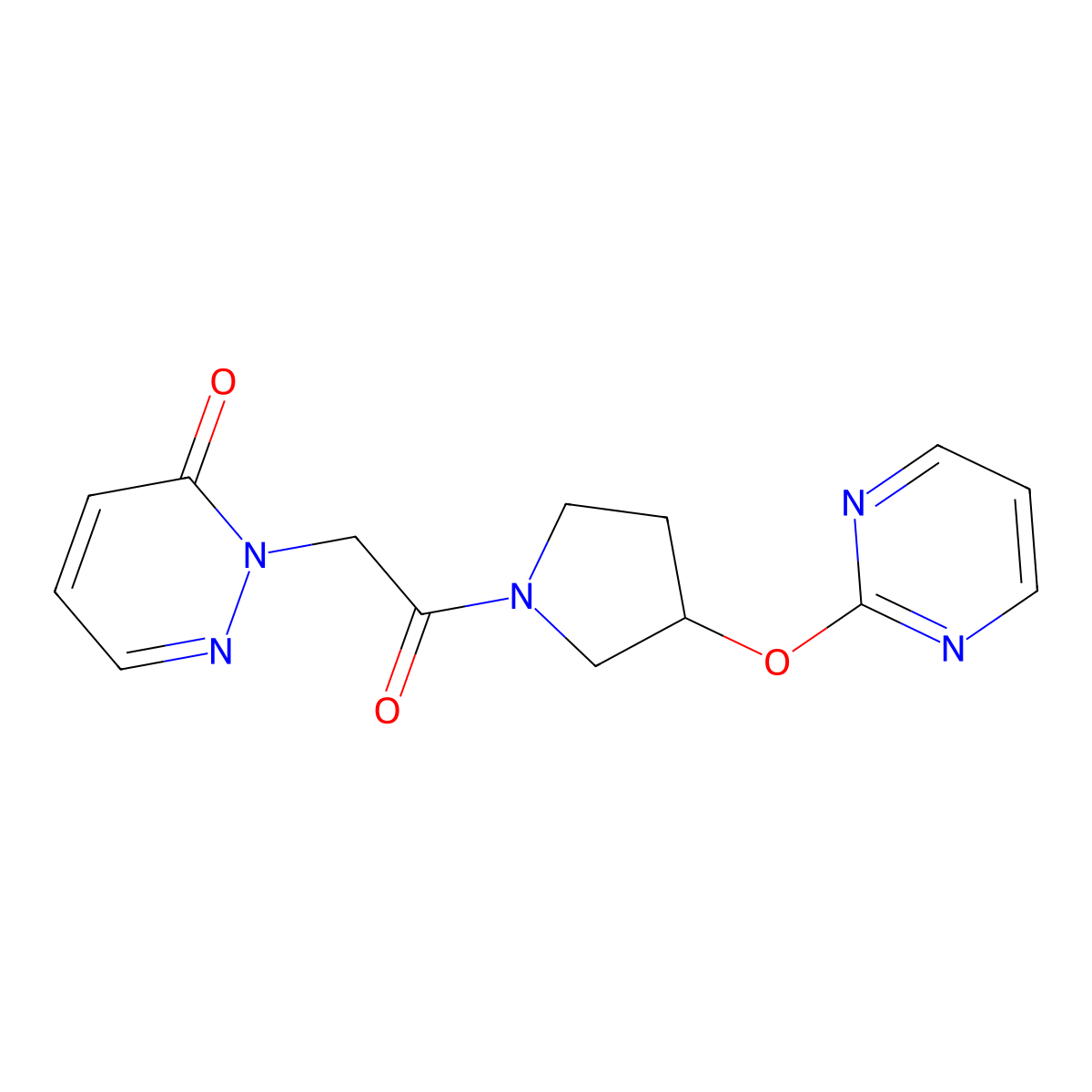 2-(2-oxo-2-(3-(pyrimidin-2-yloxy)pyrrolidin-1-yl)ethyl)pyridazin-3(2H)-one molecular structure, CAS 2034530-55-5