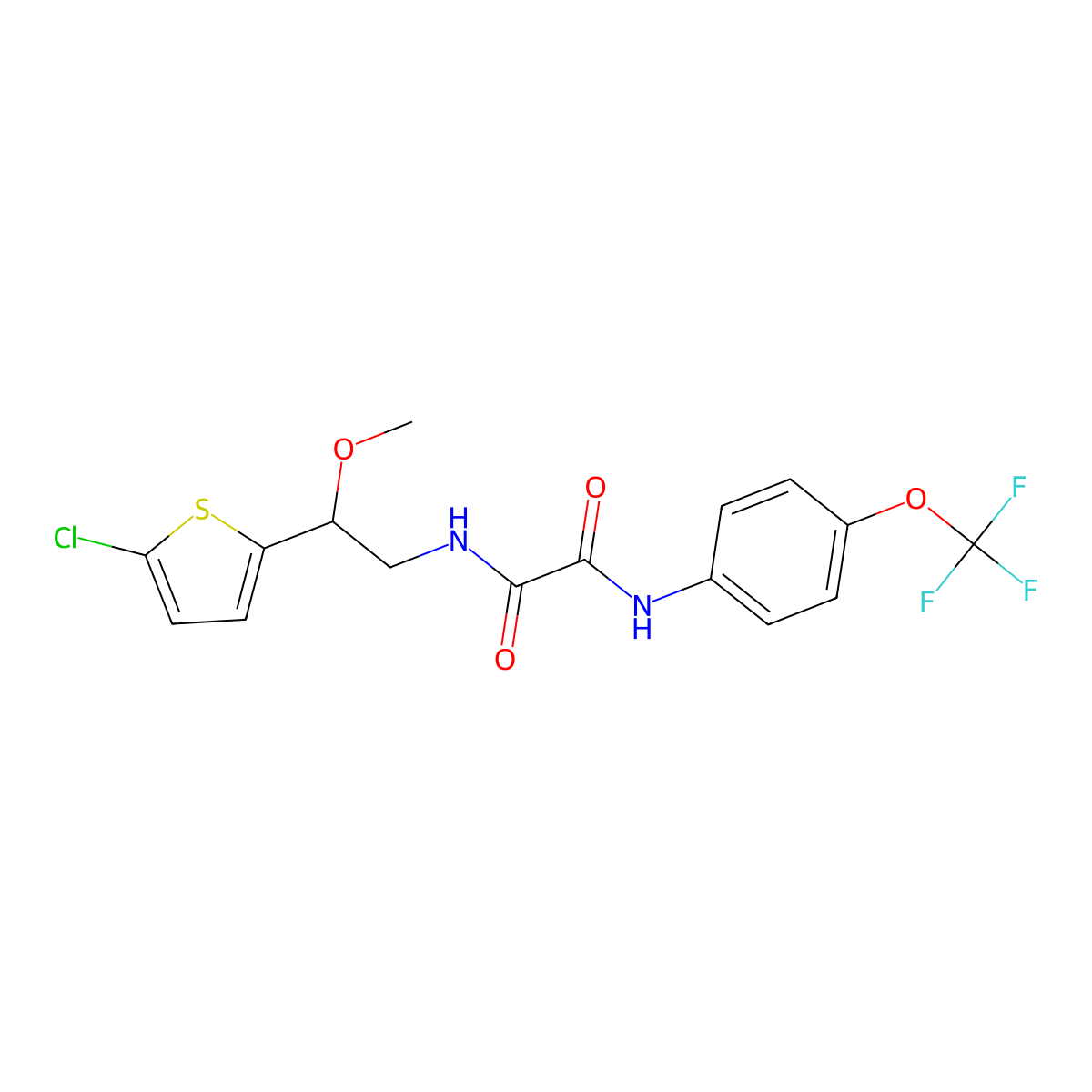 N1-(2-(5-chlorothiophen-2-yl)-2-methoxyethyl)-N2-(4-(trifluoromethoxy)phenyl)oxalamide molecular structure, CAS 2034530-57-7