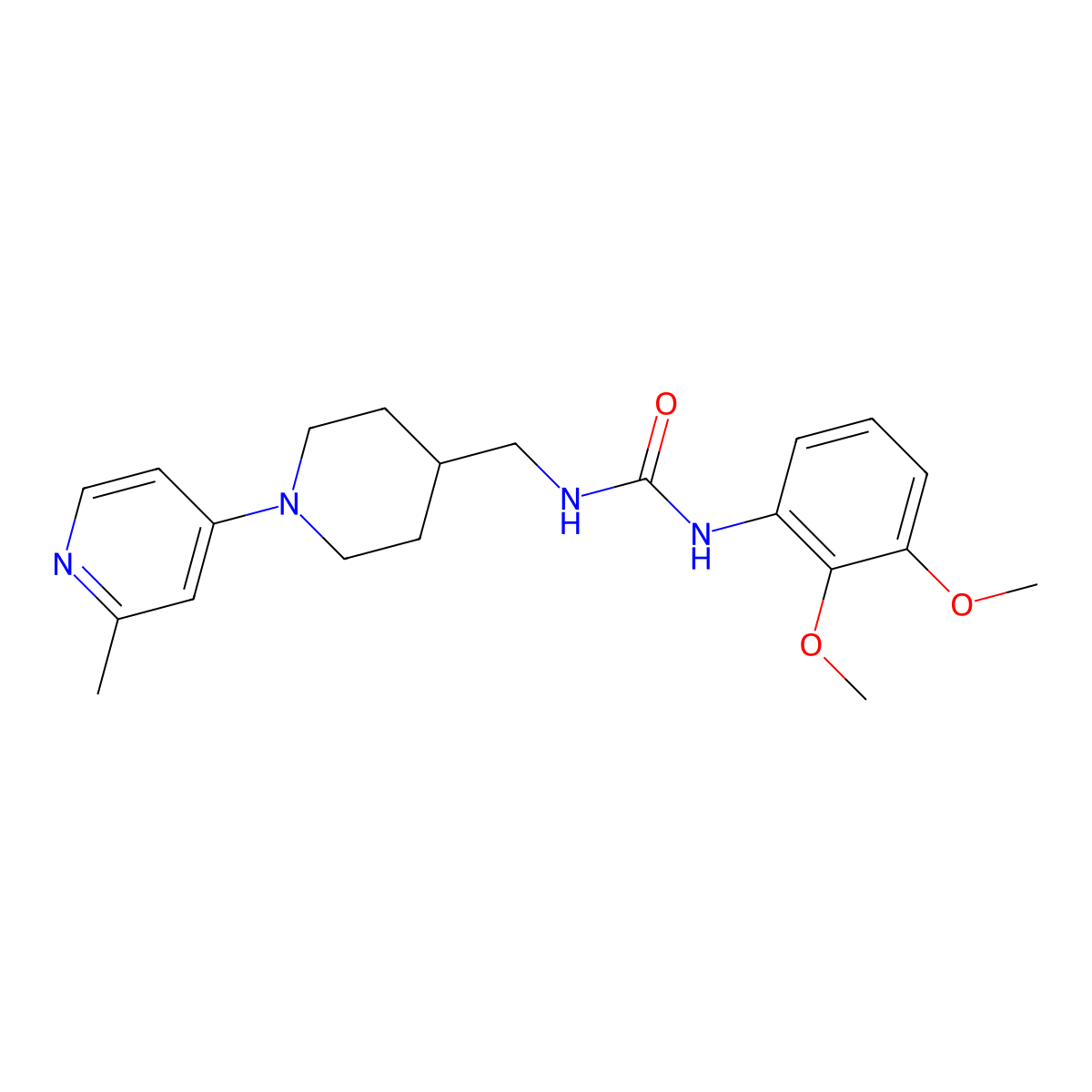 1-(2,3-Dimethoxyphenyl)-3-((1-(2-methylpyridin-4-yl)piperidin-4-yl)methyl)urea molecular structure, CAS 2034530-66-8