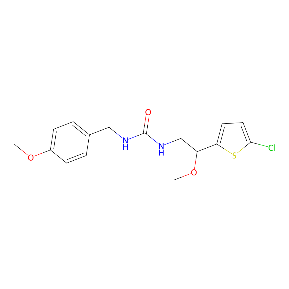 1-(2-(5-Chlorothiophen-2-yl)-2-methoxyethyl)-3-(4-methoxybenzyl)urea molecular structure, CAS 2034530-68-0