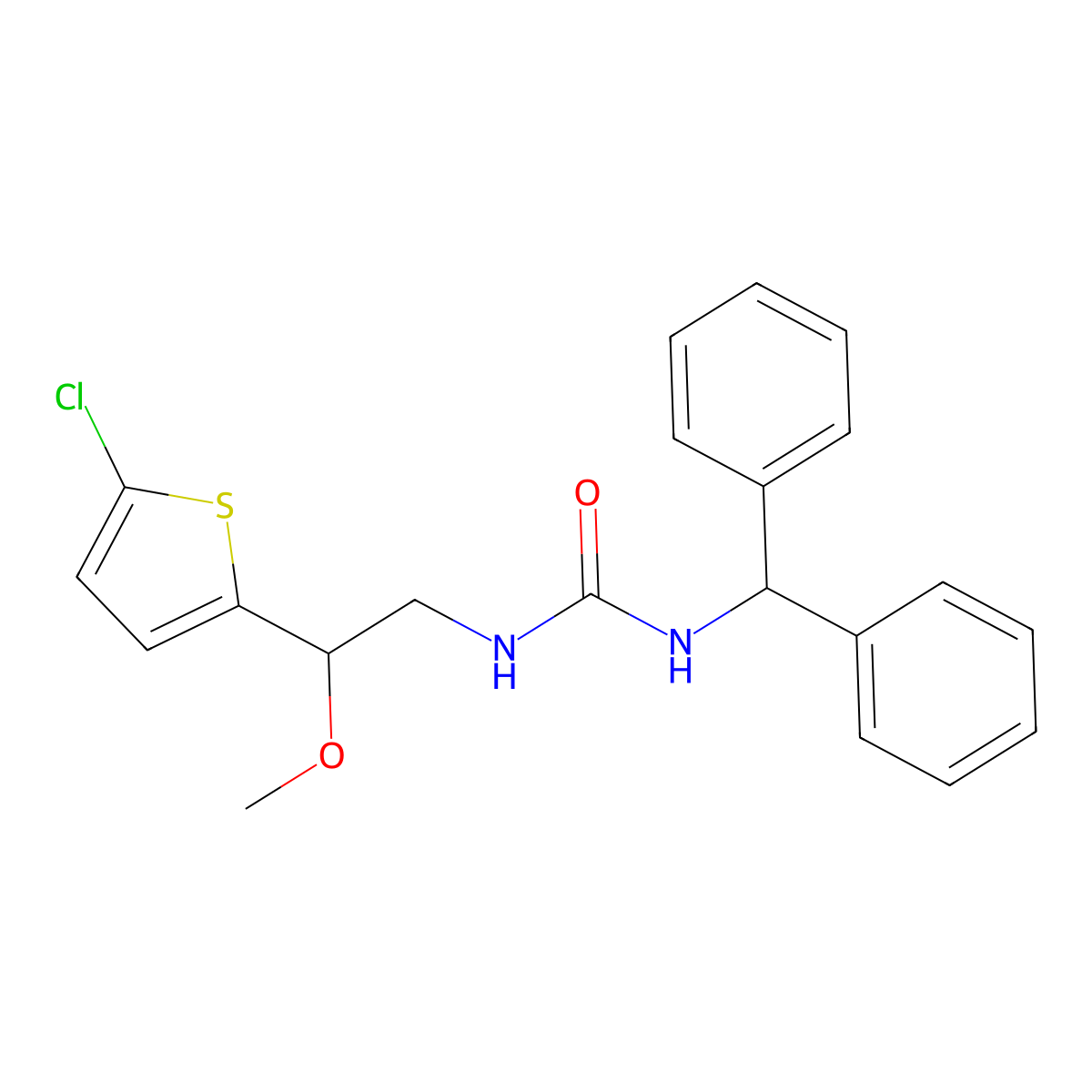 1-Benzhydryl-3-(2-(5-chlorothiophen-2-yl)-2-methoxyethyl)urea molecular structure, CAS 2034530-73-7