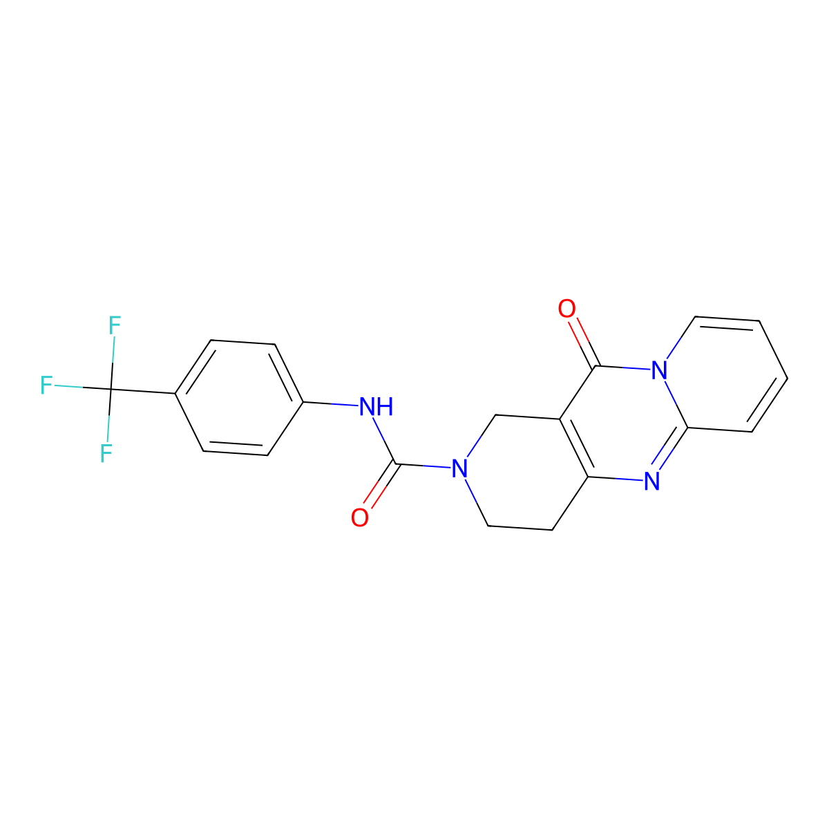 11-oxo-N-(4-(trifluoromethyl)phenyl)-3,4-dihydro-1H-dipyrido[1,2-a:4',3'-d]pyrimidine-2(11H)-carboxamide molecular structure, CAS 2034530-79-3