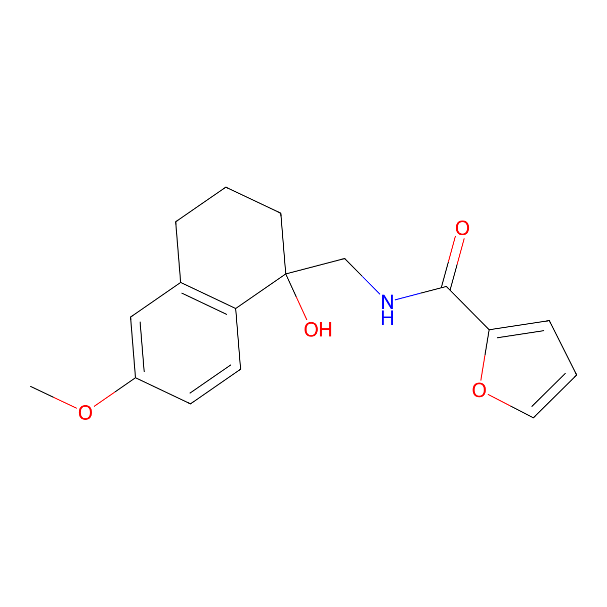N-[(1-hydroxy-6-methoxy-1,2,3,4-tetrahydronaphthalen-1-yl)methyl]furan-2-carboxamide molecular structure, CAS 2034530-83-9