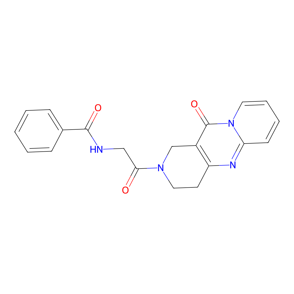 N-(2-oxo-2-{2-oxo-1,5,9-triazatricyclo[8.4.0.0^{3,8}]tetradeca-3(8),9,11,13-tetraen-5-yl}ethyl)benzamide molecular structure, CAS 2034530-87-3