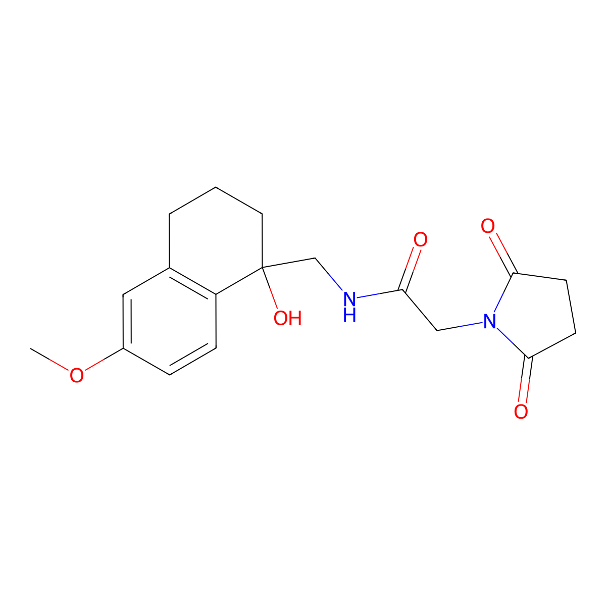 2-(2,5-dioxopyrrolidin-1-yl)-N-[(1-hydroxy-6-methoxy-1,2,3,4-tetrahydronaphthalen-1-yl)methyl]acetamide molecular structure, CAS 2034530-91-9