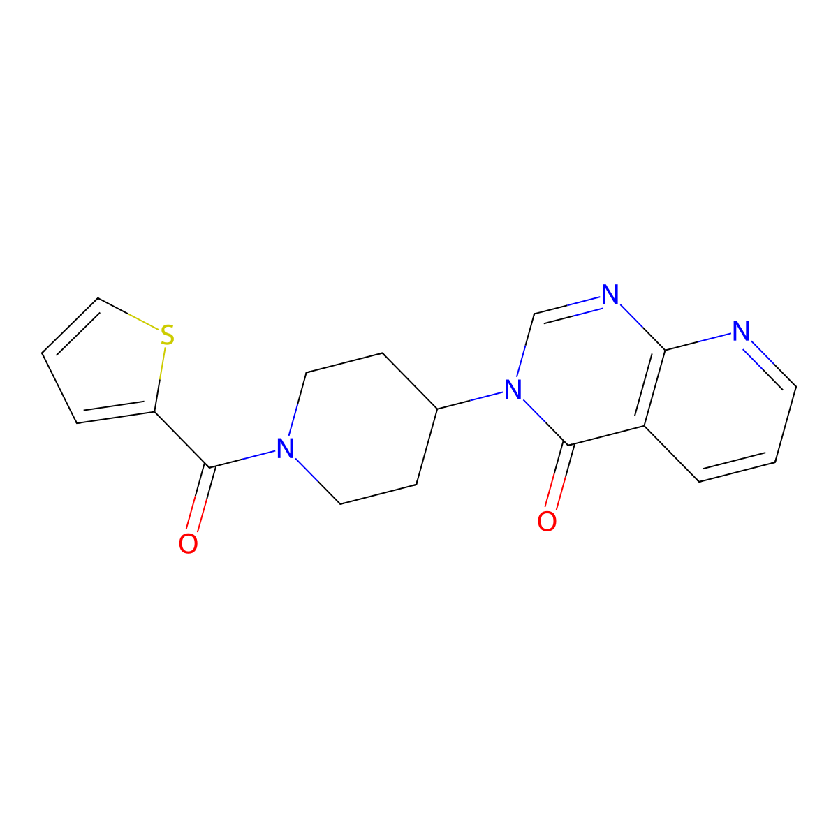 3-(1-(thiophene-2-carbonyl)piperidin-4-yl)pyrido[2,3-d]pyrimidin-4(3H)-one molecular structure, CAS 2034530-93-1