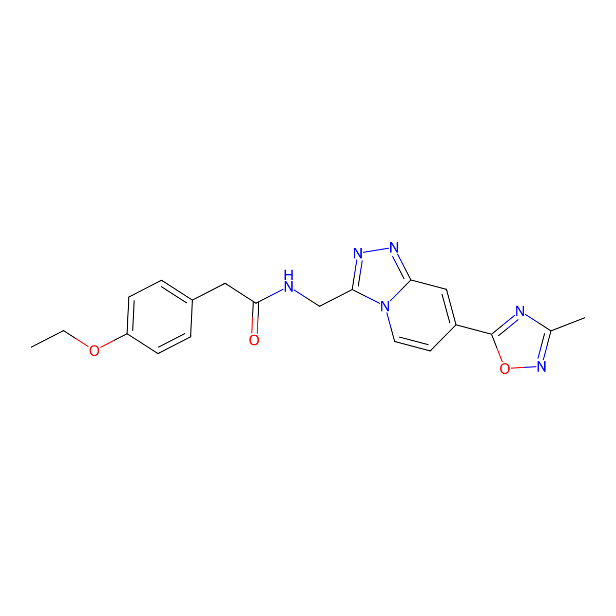 2-(4-ethoxyphenyl)-N-((7-(3-methyl-1,2,4-oxadiazol-5-yl)-[1,2,4]triazolo[4,3-a]pyridin-3-yl)methyl)acetamide molecular structure, CAS 2034531-07-0