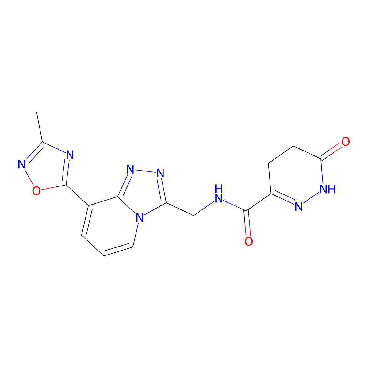 N-{[8-(3-methyl-1,2,4-oxadiazol-5-yl)-[1,2,4]triazolo[4,3-a]pyridin-3-yl]methyl}-6-oxo-1,4,5,6-tetrahydropyridazine-3-carboxamide molecular structure, CAS 2034531-17-2