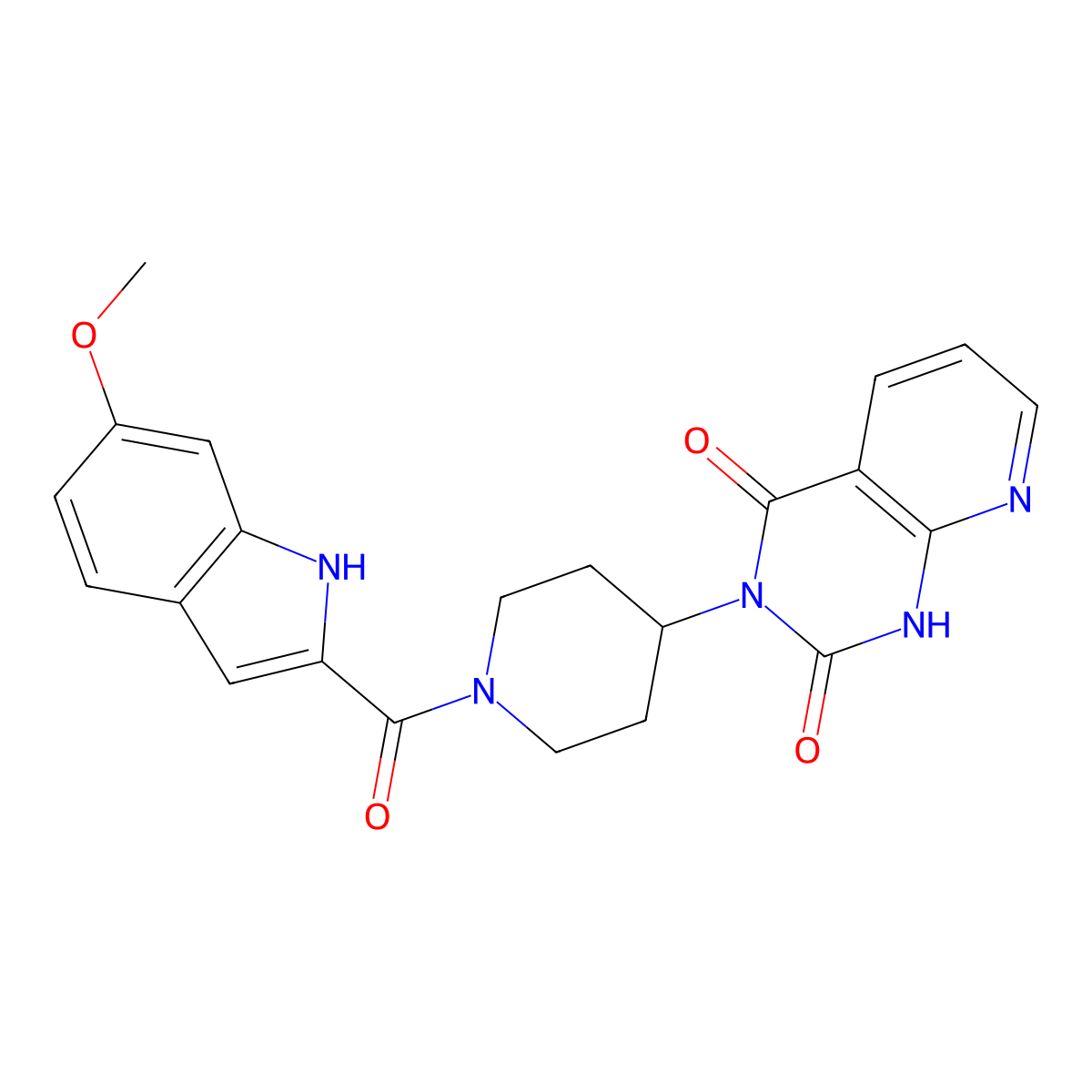 3-(1-(6-methoxy-1H-indole-2-carbonyl)piperidin-4-yl)pyrido[2,3-d]pyrimidine-2,4(1H,3H)-dione molecular structure, CAS 2034531-29-6