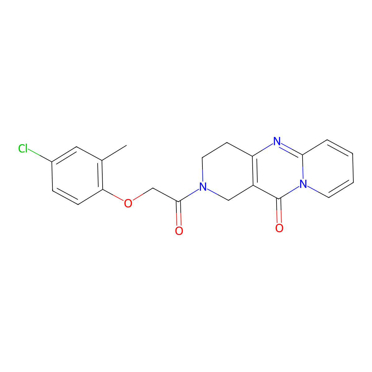 5-[2-(4-Chloro-2-methylphenoxy)acetyl]-1,5,9-triazatricyclo[8.4.0.0^{3,8}]tetradeca-3(8),9,11,13-tetraen-2-one molecular structure, CAS 2034531-34-3