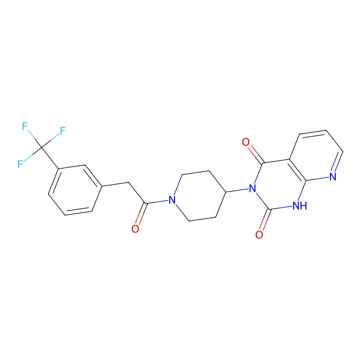 3-(1-(2-(3-(trifluoromethyl)phenyl)acetyl)piperidin-4-yl)pyrido[2,3-d]pyrimidine-2,4(1H,3H)-dione molecular structure, CAS 2034531-39-8