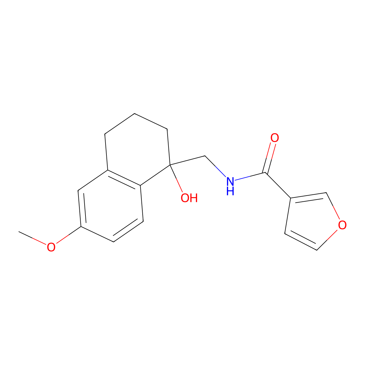N-[(1-hydroxy-6-methoxy-1,2,3,4-tetrahydronaphthalen-1-yl)methyl]furan-3-carboxamide molecular structure, CAS 2034531-41-2