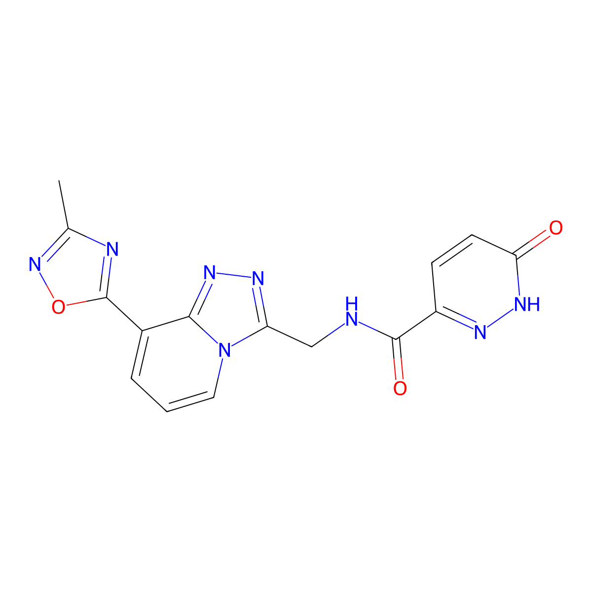 N-((8-(3-methyl-1,2,4-oxadiazol-5-yl)-[1,2,4]triazolo[4,3-a]pyridin-3-yl)methyl)-6-oxo-1,6-dihydropyridazine-3-carboxamide molecular structure, CAS 2034531-42-3
