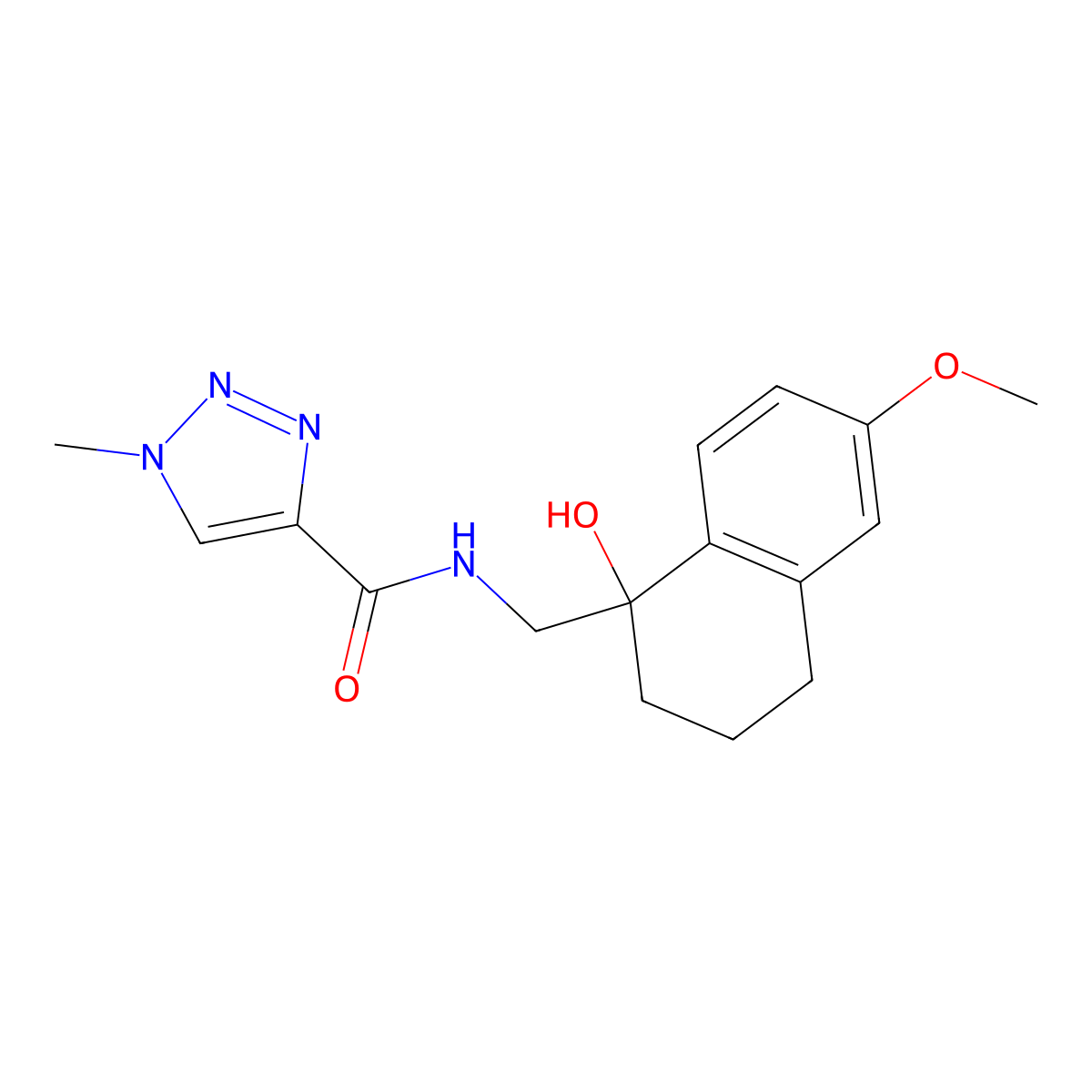 N-[(1-hydroxy-6-methoxy-1,2,3,4-tetrahydronaphthalen-1-yl)methyl]-1-methyl-1H-1,2,3-triazole-4-carboxamide molecular structure, CAS 2034531-43-4