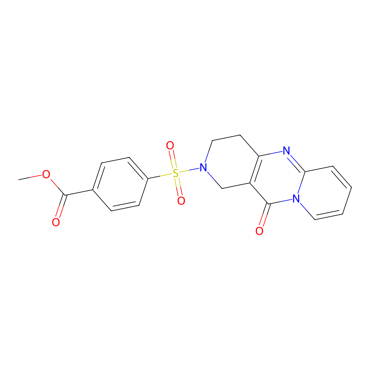 Methyl 4-({2-oxo-1,5,9-triazatricyclo[8.4.0.0^{3,8}]tetradeca-3(8),9,11,13-tetraen-5-yl}sulfonyl)benzoate molecular structure, CAS 2034531-45-6