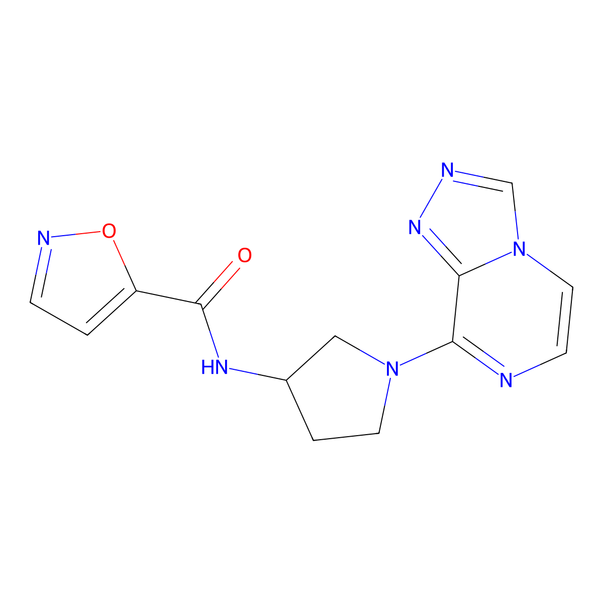 N-(1-([1,2,4]triazolo[4,3-a]pyrazin-8-yl)pyrrolidin-3-yl)isoxazole-5-carboxamide molecular structure, CAS 2034531-52-5