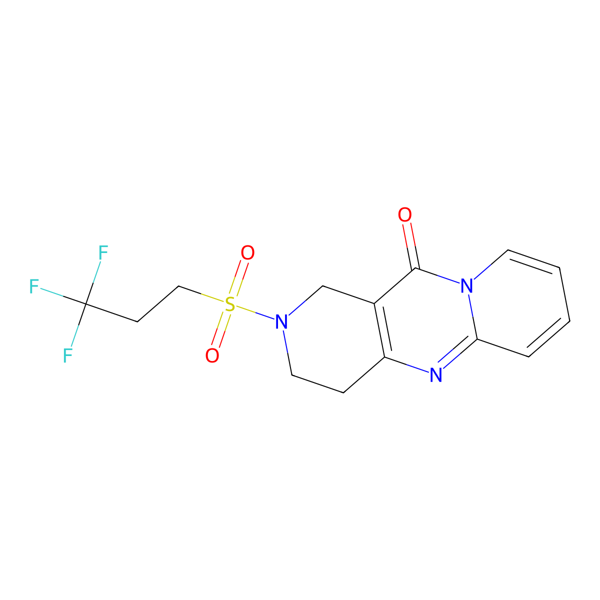 2-((3,3,3-trifluoropropyl)sulfonyl)-3,4-dihydro-1H-dipyrido[1,2-a:4',3'-d]pyrimidin-11(2H)-one molecular structure, CAS 2034531-54-7