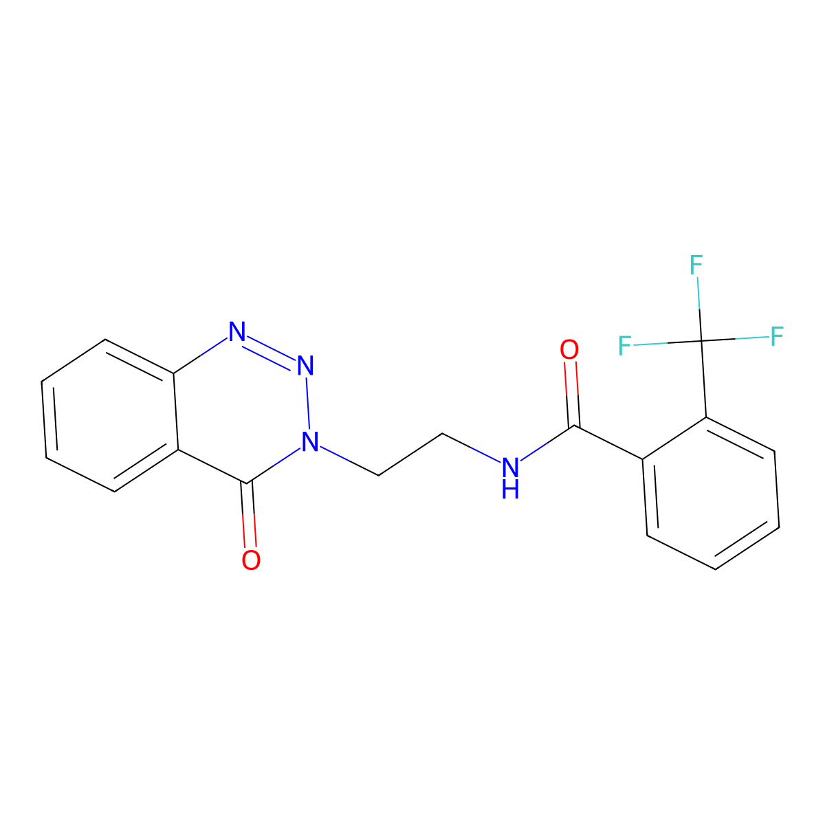 N-[2-(4-oxo-3,4-dihydro-1,2,3-benzotriazin-3-yl)ethyl]-2-(trifluoromethyl)benzamide molecular structure, CAS 2034531-57-0