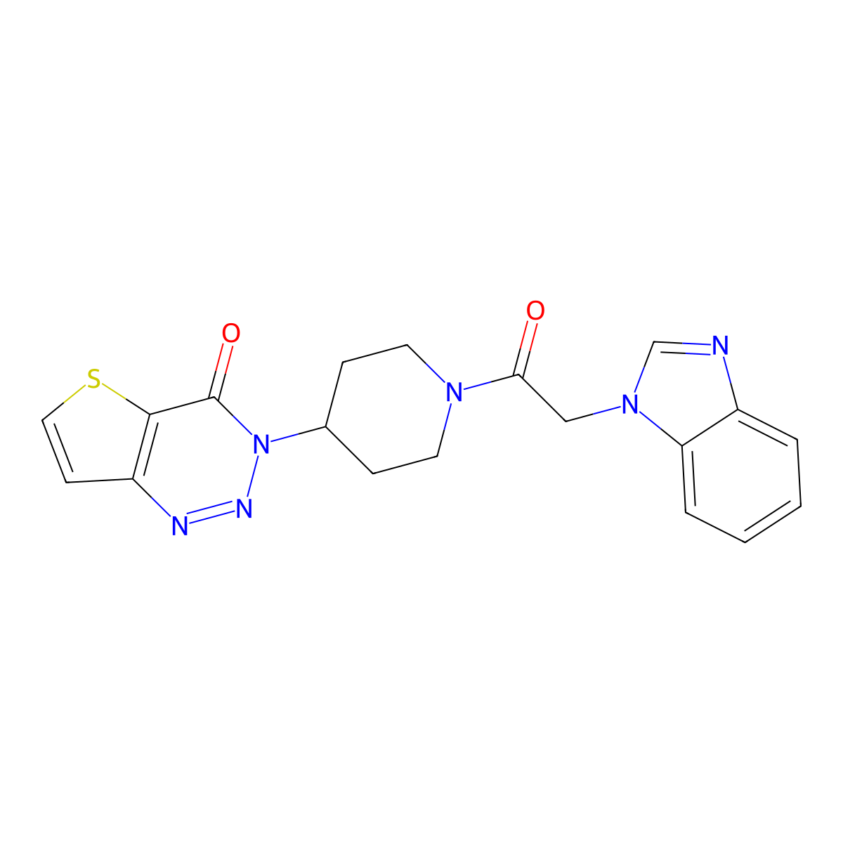 3-(1-(2-(1H-benzo[d]imidazol-1-yl)acetyl)piperidin-4-yl)thieno[3,2-d][1,2,3]triazin-4(3H)-one molecular structure, CAS 2034531-73-0