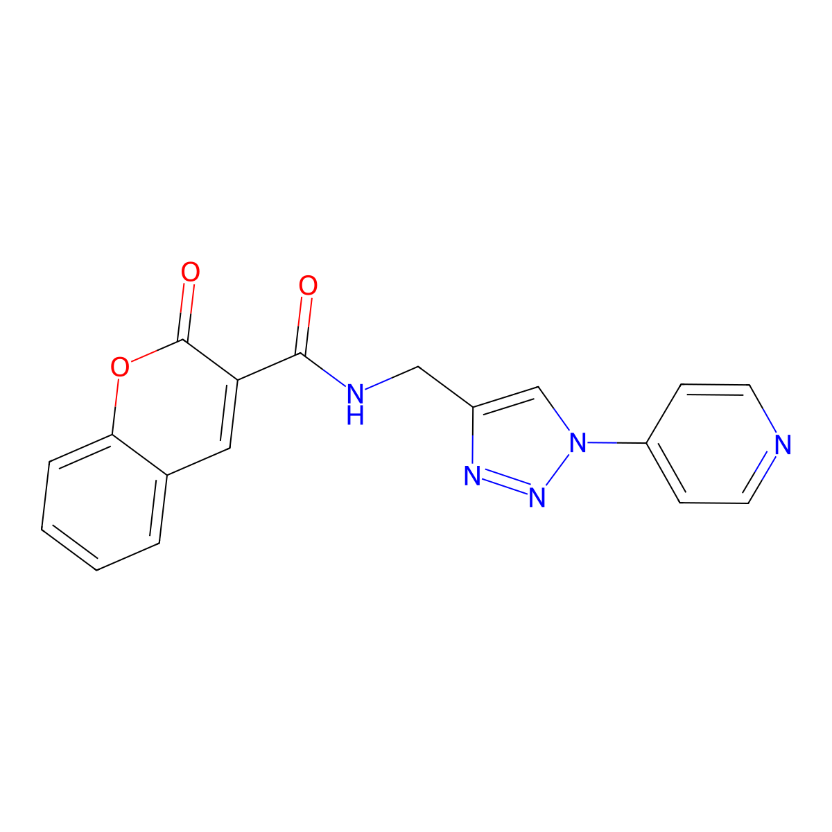2-oxo-N-((1-(pyridin-4-yl)-1H-1,2,3-triazol-4-yl)methyl)-2H-chromene-3-carboxamide molecular structure, CAS 2034531-74-1
