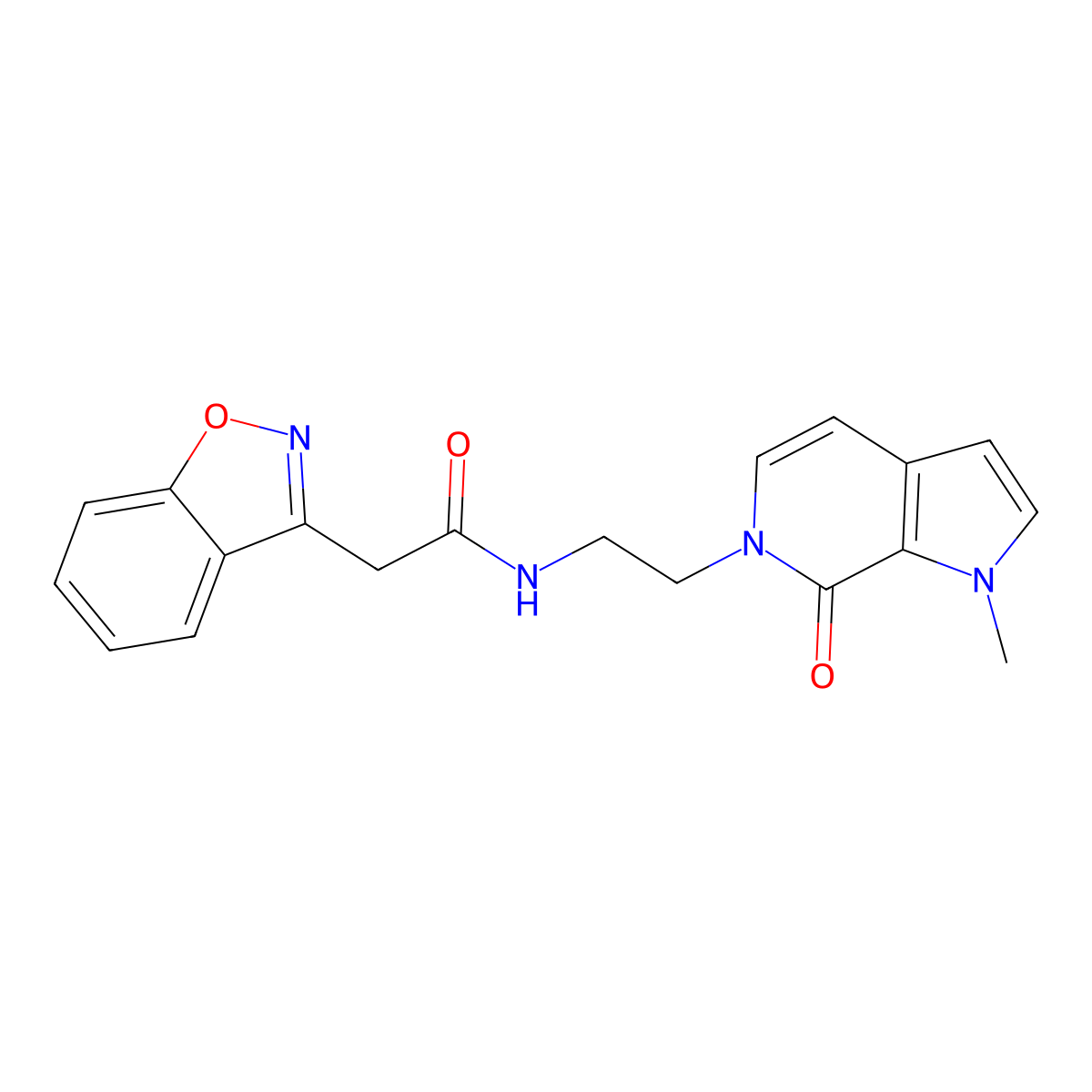 2-(benzo[d]isoxazol-3-yl)-N-(2-(1-methyl-7-oxo-1H-pyrrolo[2,3-c]pyridin-6(7H)-yl)ethyl)acetamide molecular structure, CAS 2034531-75-2