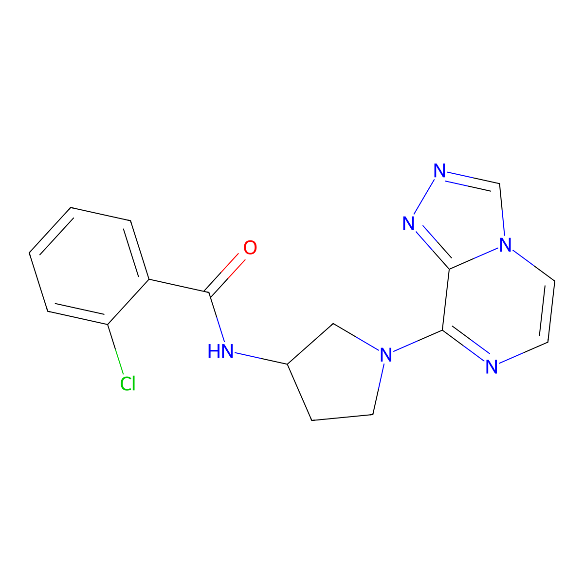 N-(1-([1,2,4]triazolo[4,3-a]pyrazin-8-yl)pyrrolidin-3-yl)-2-chlorobenzamide molecular structure, CAS 2034531-76-3